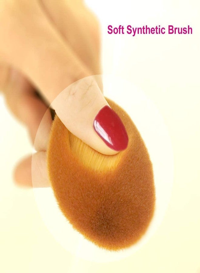 Prosopyare Oval Foundation brush, 2 Pieces Triangle Powder Puffs Face Cosmetic Powder Puff Washable Reusable Soft Plush Powder Sponge Makeup Sponge for Face Body Loose Powder Wet Dry Makeup Tool - Image 4