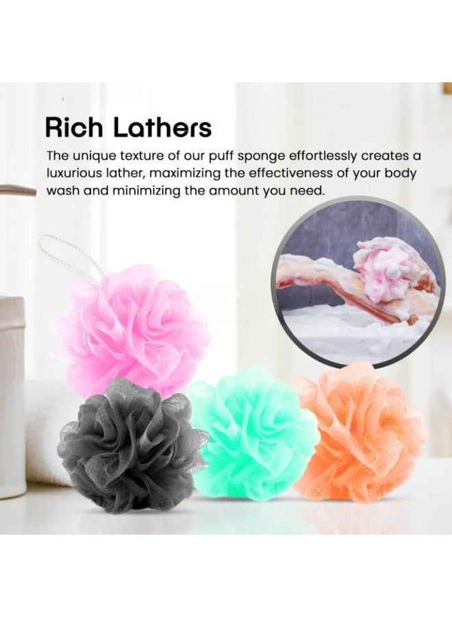 LUCKYMORDEN Body loofah for bathing for Women Men Kids (PACK OF 4) | Extra Soft bath sponge for bathing & loofah for Women Men | Body wash bath scrubber for bathing | Exfoliating bathing scrub Lofas for bath Men & Women 60G - Image 2