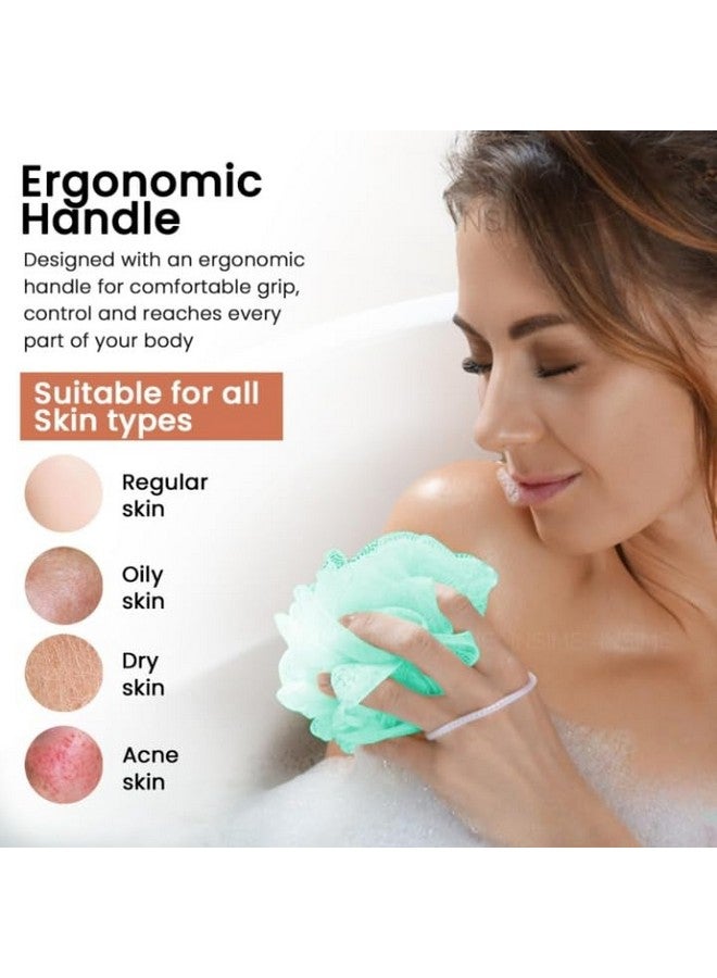 LUCKYMORDEN Body loofah for bathing for Women Men Kids (PACK OF 4) | Extra Soft bath sponge for bathing & loofah for Women Men | Body wash bath scrubber for bathing | Exfoliating bathing scrub Lofas for bath Men & Women 60G - Image 4
