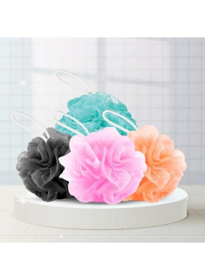 LUCKYMORDEN Body loofah for bathing for Women Men Kids (PACK OF 4) | Extra Soft bath sponge for bathing & loofah for Women Men | Body wash bath scrubber for bathing | Exfoliating bathing scrub Lofas for bath Men & Women 60G - Image 1