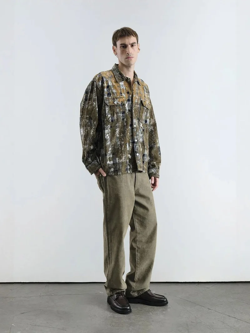 Giesto Multicolor GIESTO Men's Relaxed Fit Plaid Cotton Shirt for Men | Best Price UAE