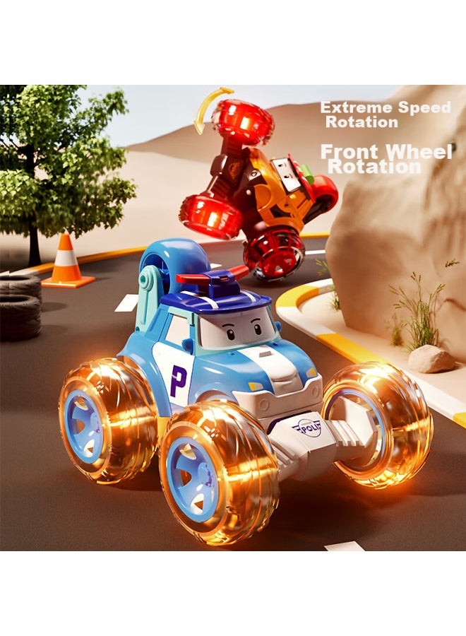 Aozhi Jia Remote Control Car Children's Toy For Boys 8-12 Years Old With Sound, Light, Transforming Flip-up Stunt Off-road Vehicle Birthday Gift - Image 2