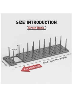 Excefore Pegboard Drawer Organizer for Kitchen Cabinet, 2pcs Plate Organizers for Cabinets, Adjustable Cupboard Pegboard Tray, Dish Racks Bowl Drying Racks, Expandable Plate Holders Storage (Grey)  - Image 2