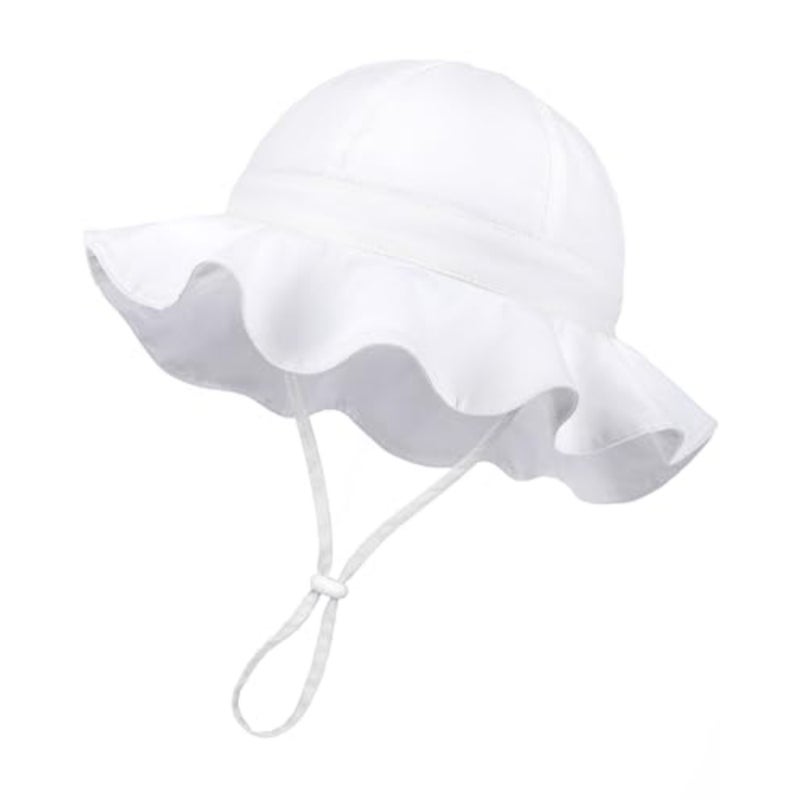 Baby Sun Hat with UPF 50+ Sun Protection Wide Brim Adjustable Beach Hats for Boys Girls - Image 1