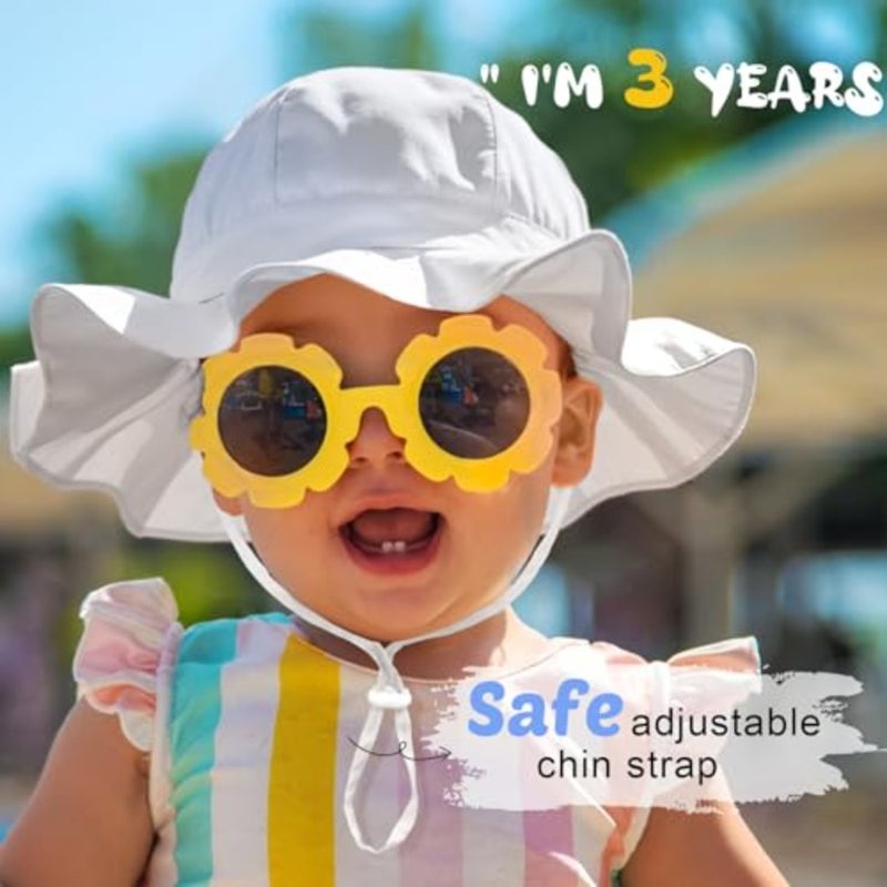 Baby Sun Hat with UPF 50+ Sun Protection Wide Brim Adjustable Beach Hats for Boys Girls - Image 4