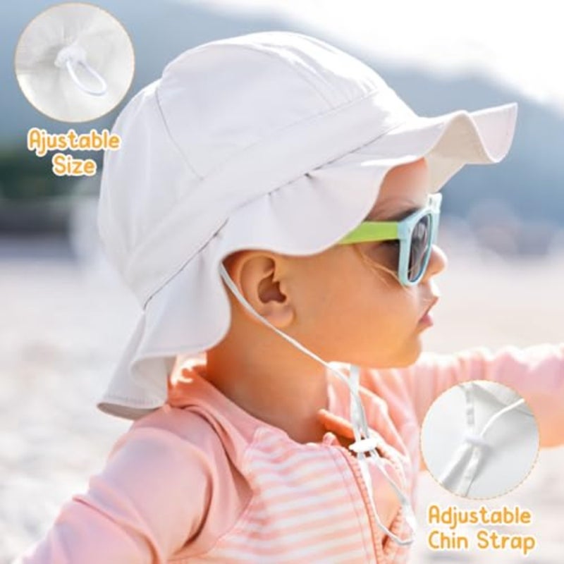 Baby Sun Hat with UPF 50+ Sun Protection Wide Brim Adjustable Beach Hats for Boys Girls - Image 5