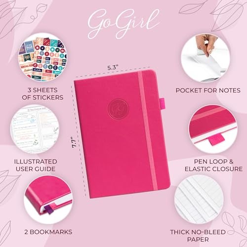 GoGirl Budget Planner – Monthly Financial Planner Organizer Budget Book. Expense Tracker Notebook Journal to Control Money, Compact (Hot Pink) - Image 2