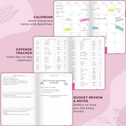 GoGirl Budget Planner – Monthly Financial Planner Organizer Budget Book. Expense Tracker Notebook Journal to Control Money, Compact (Hot Pink) - Image 5