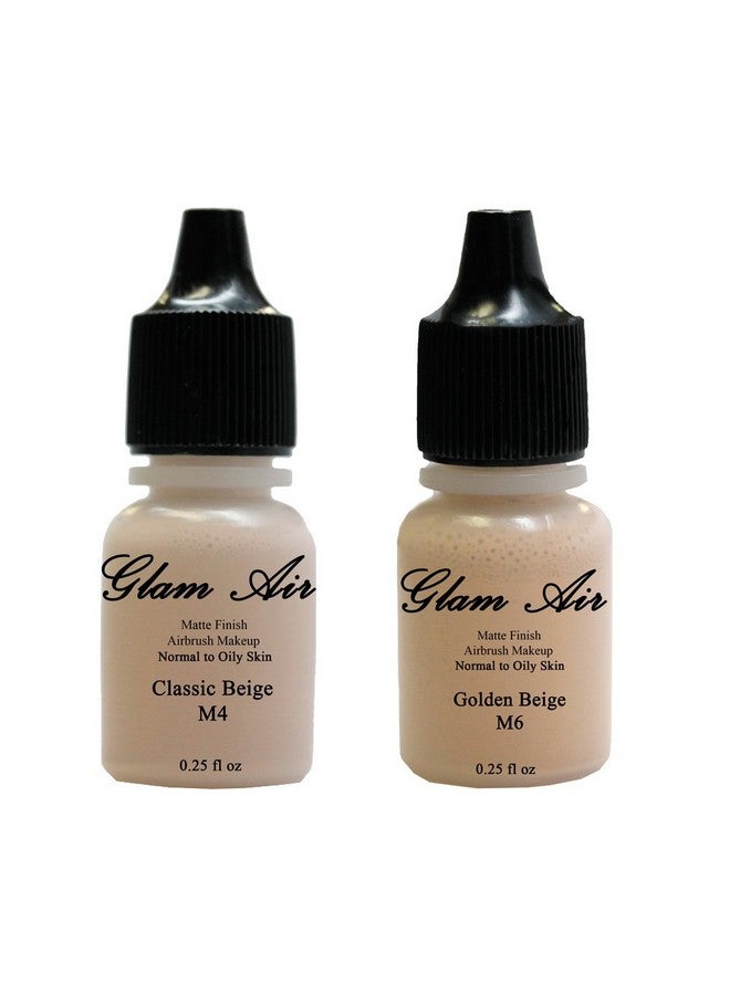 Glam 21 Airbrush Makeup Foundation Matte M4 Classic Beige And M6 Golden Beige Water Based Makeup Long Lasting All Day Without Smearing Running Fading Or Caking 0.25 Oz Bottle By Glam Air - Image 2