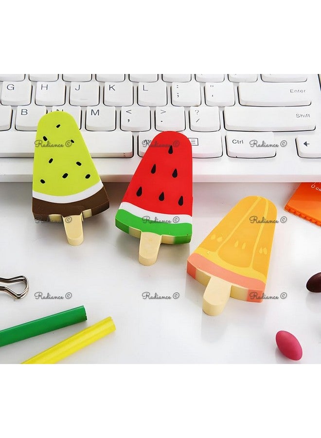 Radiance™ 6 Pcs Fancy Ice Cream Shape Eraser for Kids| Pencil Eraser for Girls Boys| Best for Birthday Return Gift (Assorted Design & Color) - Image 3