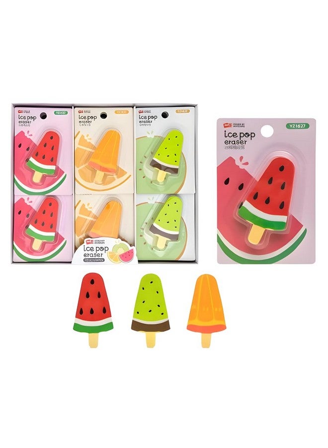 Radiance™ 6 Pcs Fancy Ice Cream Shape Eraser for Kids| Pencil Eraser for Girls Boys| Best for Birthday Return Gift (Assorted Design & Color) - Image 1