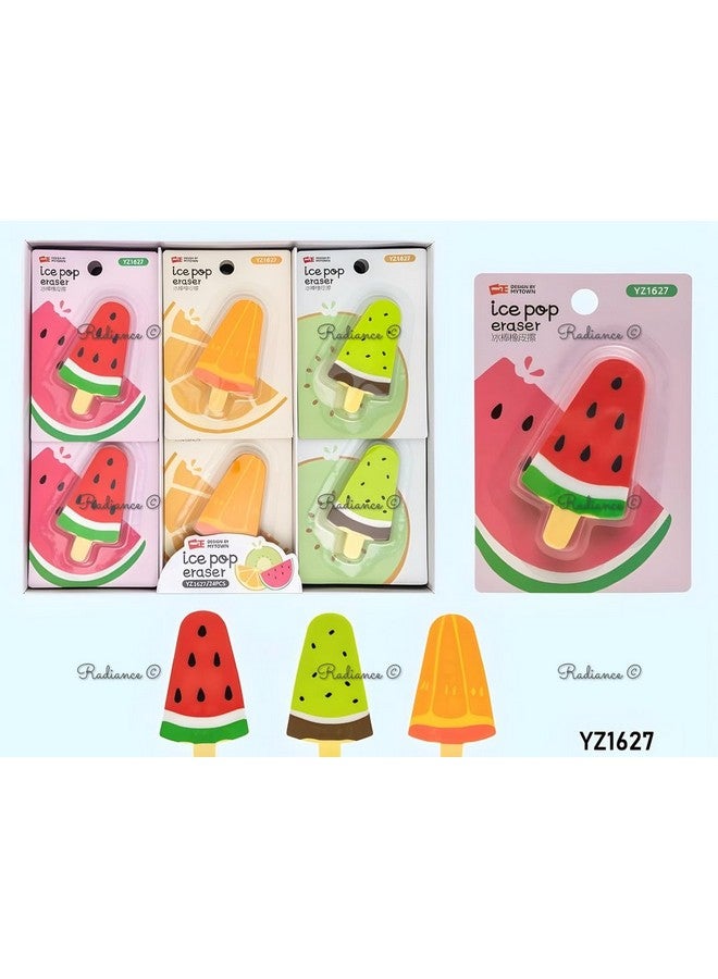 Radiance™ 6 Pcs Fancy Ice Cream Shape Eraser for Kids| Pencil Eraser for Girls Boys| Best for Birthday Return Gift (Assorted Design & Color) - Image 5
