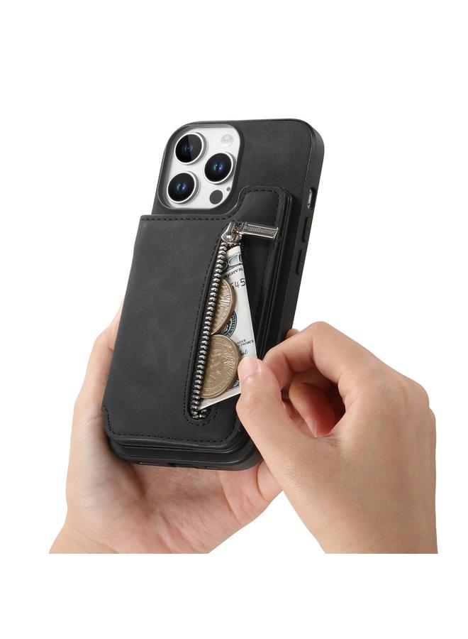 Zaboon Case For iPhone 13 Pro Max Retro MagSafe Zipper Wallet Card Bag Back Phone Case - Image 5