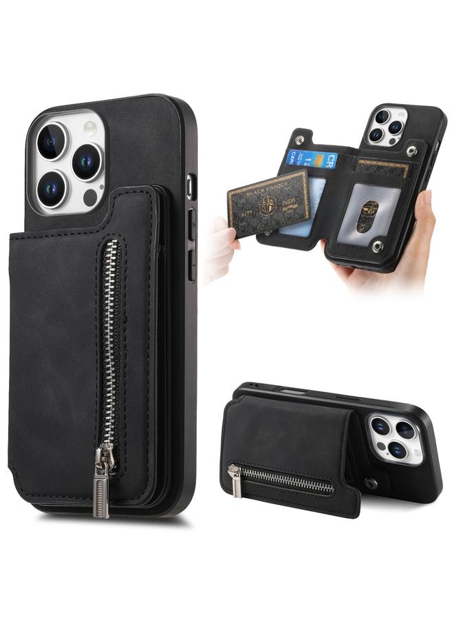 Zaboon Case For iPhone 13 Pro Max Retro MagSafe Zipper Wallet Card Bag Back Phone Case - Image 1