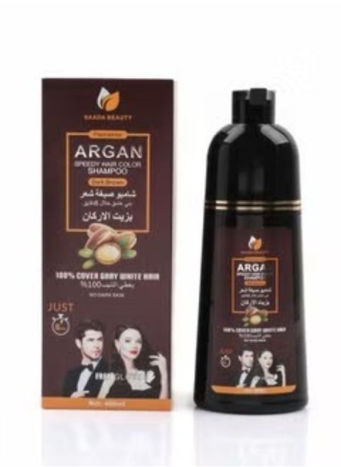 Dark brown hair color shampoo with argan oil 400 ml