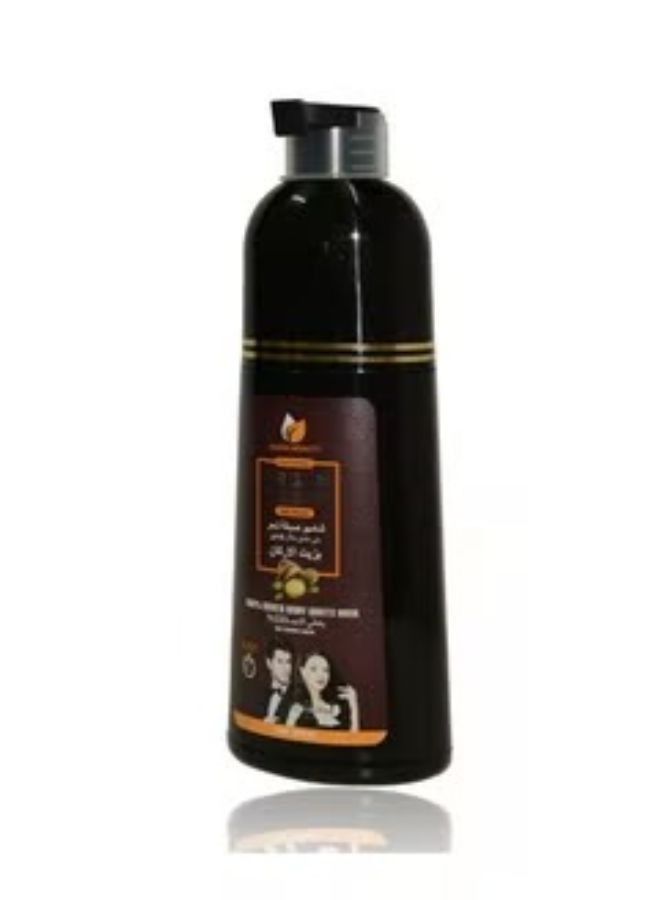 SAADA BEAUTY Dark brown hair color shampoo with argan oil 400 ml  - Image 2