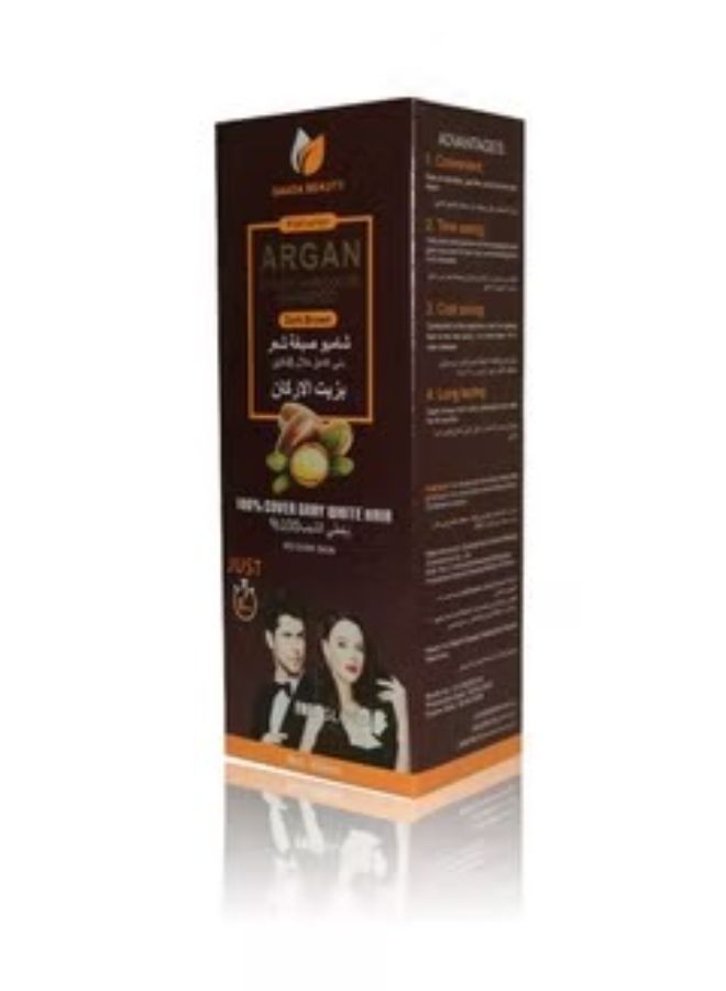 SAADA BEAUTY Dark brown hair color shampoo with argan oil 400 ml  - Image 3