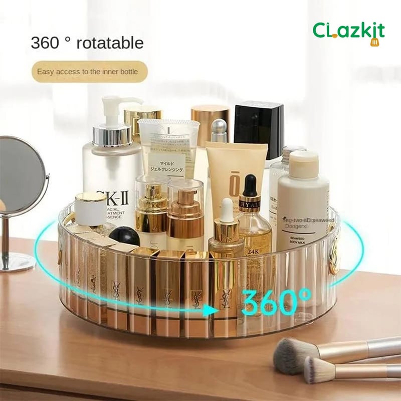 Clazkit Multi-Purpose Rotating Round Organiser Tray | Multi-Function Storage Rotating Tray | Cosmetics Organizer | Spice Tray | Toiletries Storage Holder |Green - Image 4
