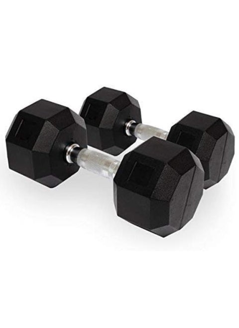1 Pair of Black Rubber Dumbbells with Steel Grip – 2.5kg, 5kg, 7.5kg, 10kg, & 12.5kg