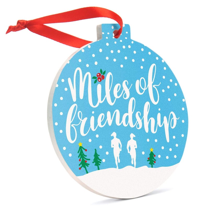 Gone for a Run Running Round Ceramic Ornament  Miles of Friendship