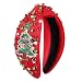 MOLOCH Christmas Headband for Women Beaded Christmas Tree Knotted Headband Red Green Jeweled Crystal Xmas Hairband Headwear Xmas Decorations Hair Accessories Gifts - Image 2