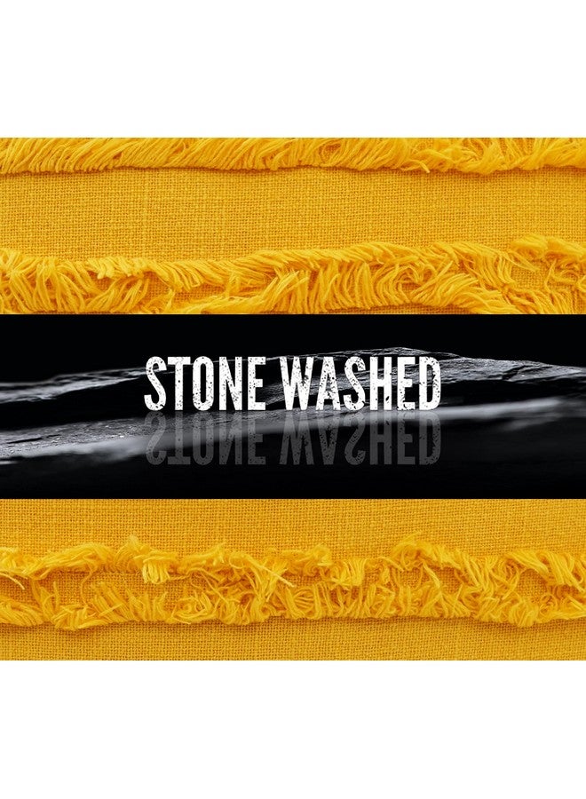 mosey mosey 12x20 Cushion Cover Set of 2 | Rectangle 12 20 Cushion Cover | Rectangular Cushion Covers 12 inch x 20 Inch Mustard Yellow  - Image 4
