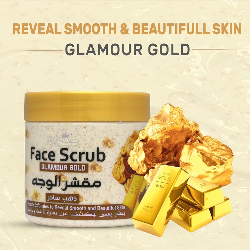 ECOLYTE+ La Parisienne Glamour Gold Face Scrub - 500 ml Exfoliating Scrub for Smooth and Beautiful Skin - Image 4