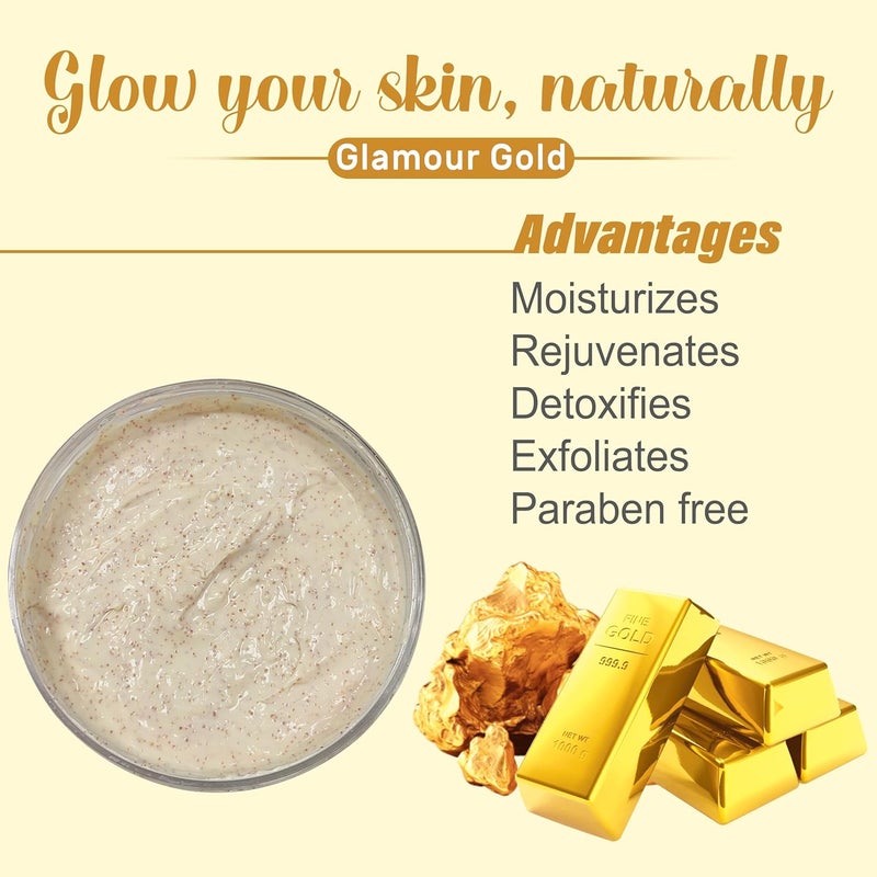 ECOLYTE+ La Parisienne Glamour Gold Face Scrub - 500 ml Exfoliating Scrub for Smooth and Beautiful Skin - Image 5