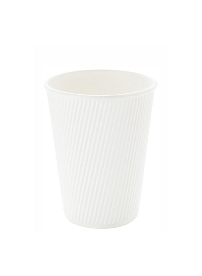Restaurantware Restaurantware 12 Ounce Double Wall Disposable Coffee Cups, 500 Insulated White Paper Tumblers with Rolled Rim Design, Lids Sold Separately for Hot Drinks like Tea, Hot Chocolate and More  - Image 1