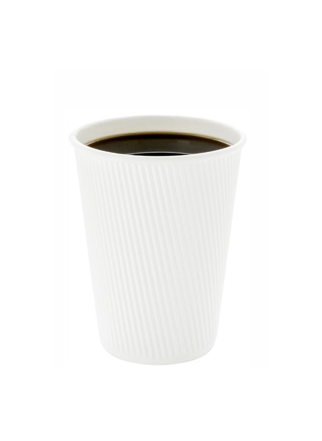 Restaurantware Restaurantware 12 Ounce Double Wall Disposable Coffee Cups, 500 Insulated White Paper Tumblers with Rolled Rim Design, Lids Sold Separately for Hot Drinks like Tea, Hot Chocolate and More  - Image 2