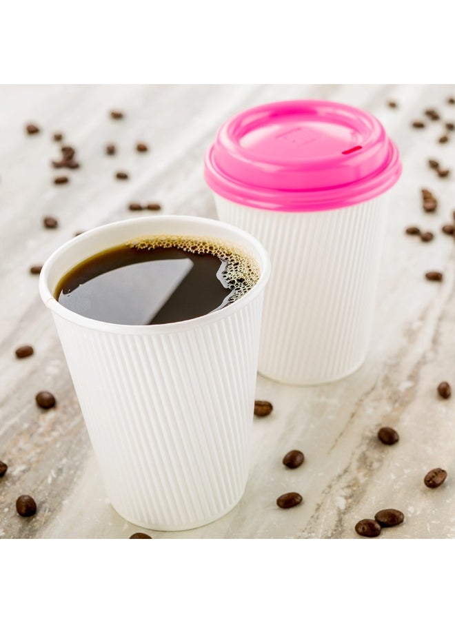 Restaurantware Restaurantware 12 Ounce Double Wall Disposable Coffee Cups, 500 Insulated White Paper Tumblers with Rolled Rim Design, Lids Sold Separately for Hot Drinks like Tea, Hot Chocolate and More  - Image 3
