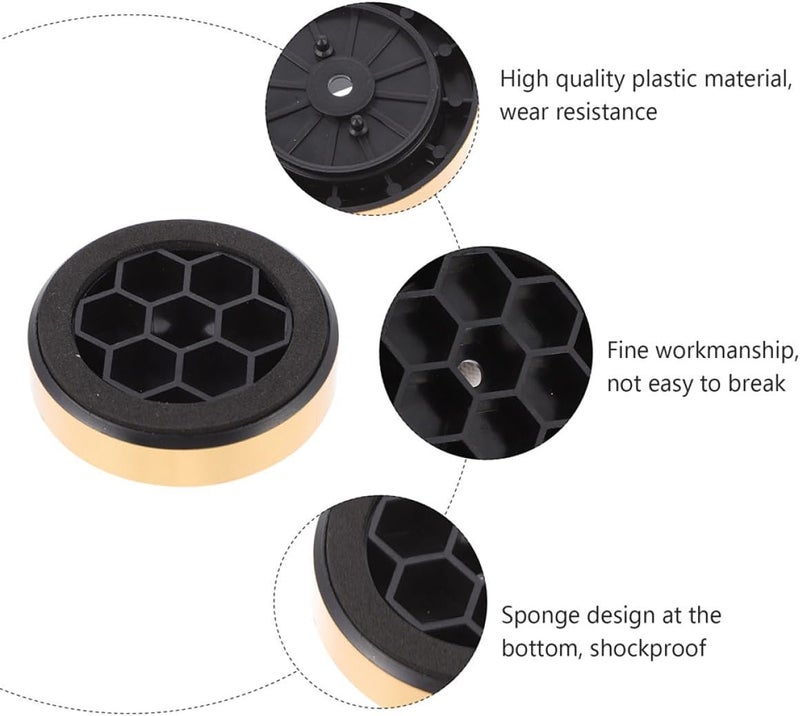Kisangel 24pcs Amplifier Isolation Foot Pads with Anti-Vibration Function, 57x13mm Gold Plastic Chassis Feet for Home Audio Speaker and Amplifier Equipment - Image 3