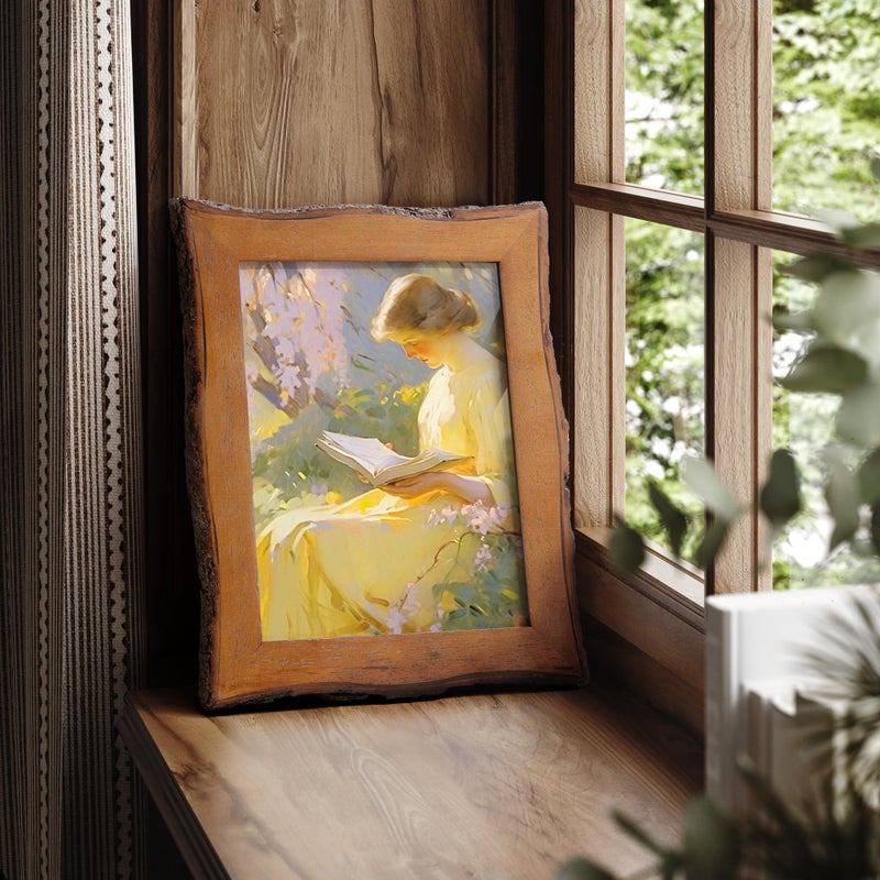 Axeman 8x10 Live Edge Picture Frame, Solid Rustic Handcrafted Wood Frame with Real Bark Edges & High Definition Glass Front, Farmhouse Decor for Tabletop or Wall Display - Image 2
