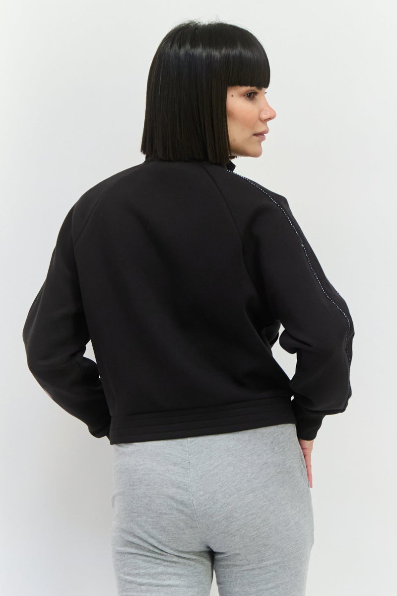 PUMA جاكيت تدريب بأكمام طويلة مناسب للنساء، أسود - Image 4