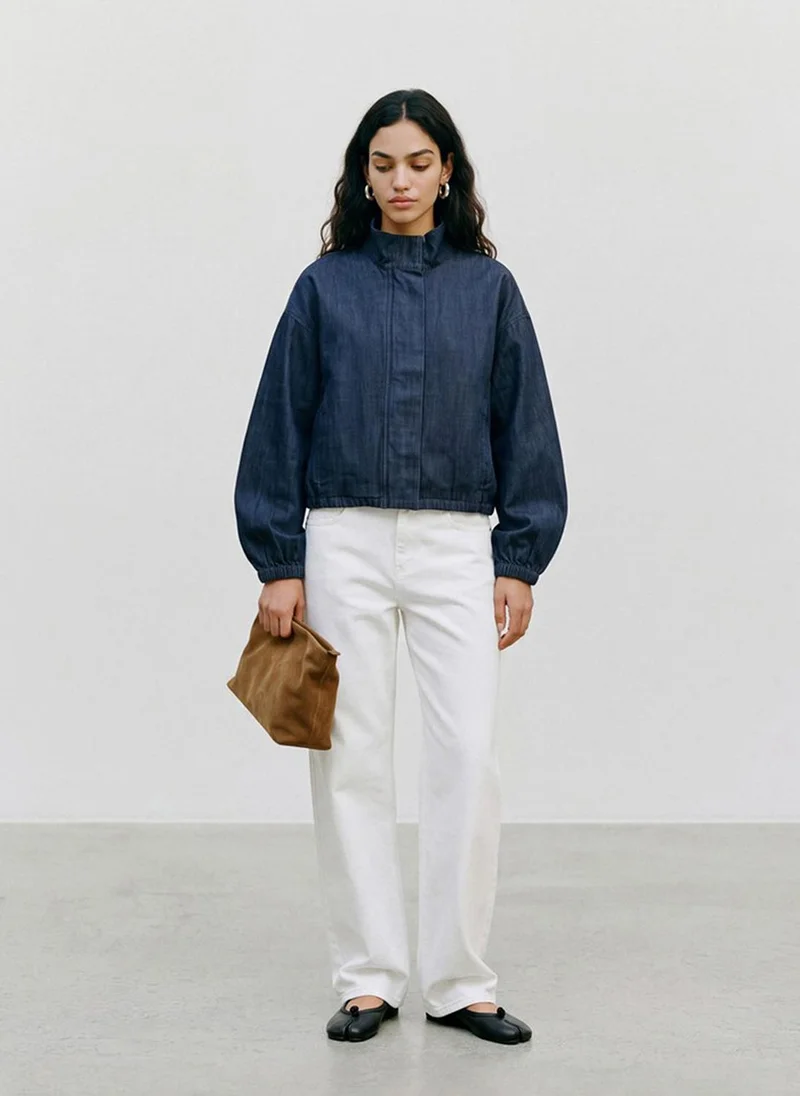Vero Moda VMRIMA Long Sleeve Balloon Bomber Denim Jacket