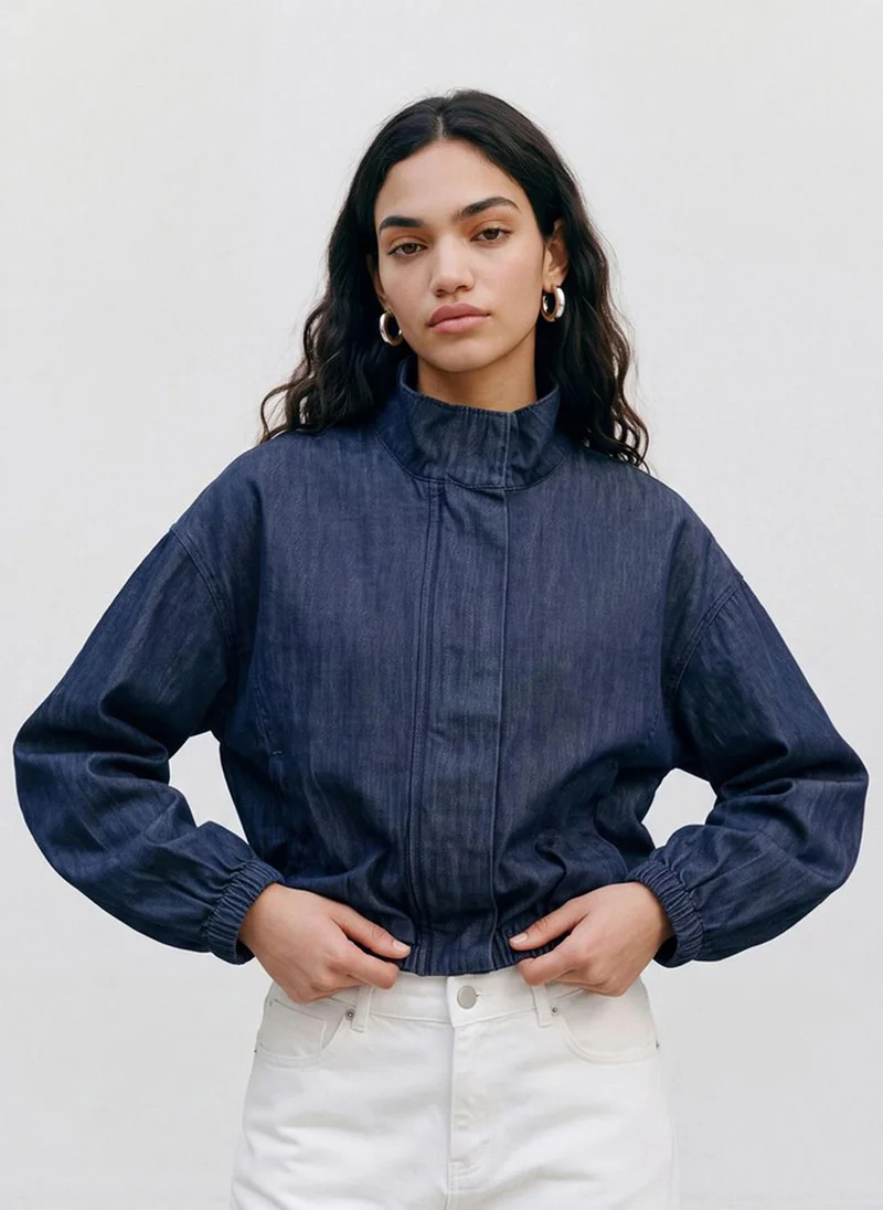 Vero Moda VMRIMA Long Sleeve Balloon Bomber Denim Jacket