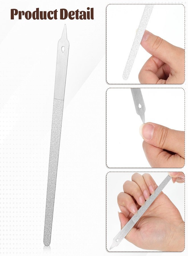 Exircy 4 PCS Dust Nail File, 6 Inch Stainless Steel Dust Nail Files Diamond Deb Nails File Metal Nails Files Double Sided Manicure Toenails Tools for Salon, Home - Image 4
