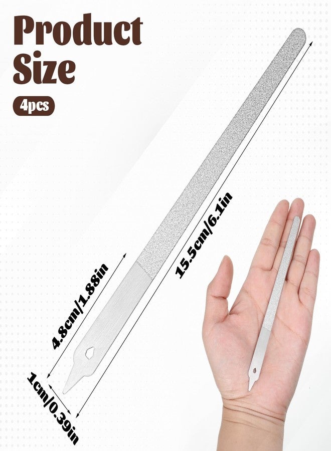 Exircy 4 PCS Dust Nail File, 6 Inch Stainless Steel Dust Nail Files Diamond Deb Nails File Metal Nails Files Double Sided Manicure Toenails Tools for Salon, Home - Image 3