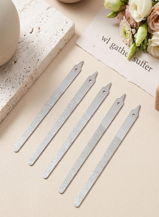 Exircy 4 PCS Dust Nail File, 6 Inch Stainless Steel Dust Nail Files Diamond Deb Nails File Metal Nails Files Double Sided Manicure Toenails Tools for Salon, Home - Image 2