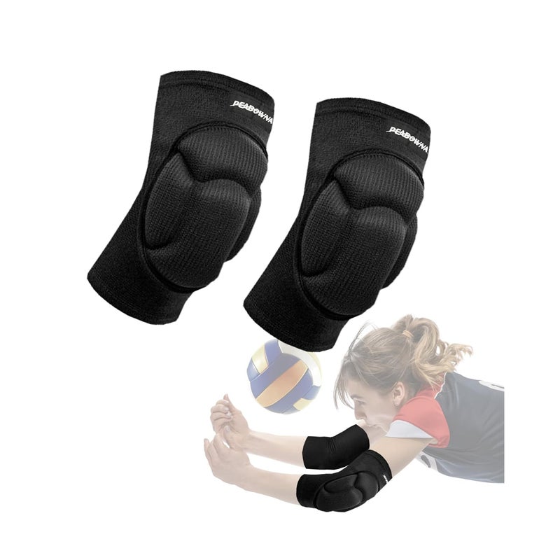 Peabownn Volleyball Elbow Pads Women 2XS-3XL - Kids Teens Elbow Protector with Thicken Sponge Padding Breathable Stretchy CottonBiking Volleyball Basketball Football Skating Dancing - S - Image 1