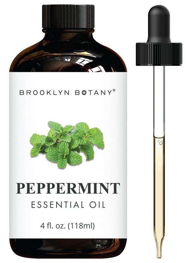 Brooklyn Botany Peppermint Essential Oil - Huge 4 Fl Oz - 100% Pure And Natural - Premium Grade With Dropper - For Aromatherapy And Diffuser - Image 1