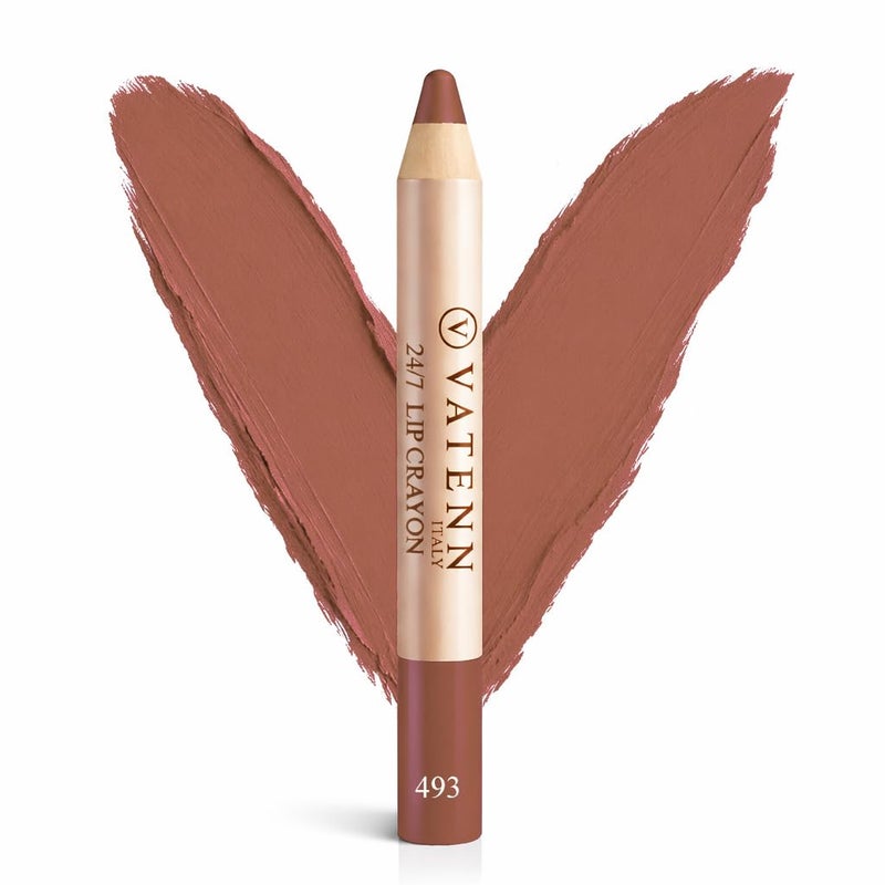 فاتن إيطاليا 24/7 Lip Crayon 493 Non-Transfer Lip Crayon Lipstick | Long Lasting Crayon Lipstick with Creamy Matte Finish | Smudge Proof & Kiss Proof - Image 1