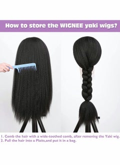 Y&D 26 Inch Curly Straight Hairband, Women Wig Hairband Headband Fashion Long No Glue Heat Resistant Fiber Hair Synthetic Lace Front Afro (Black)  - Image 4