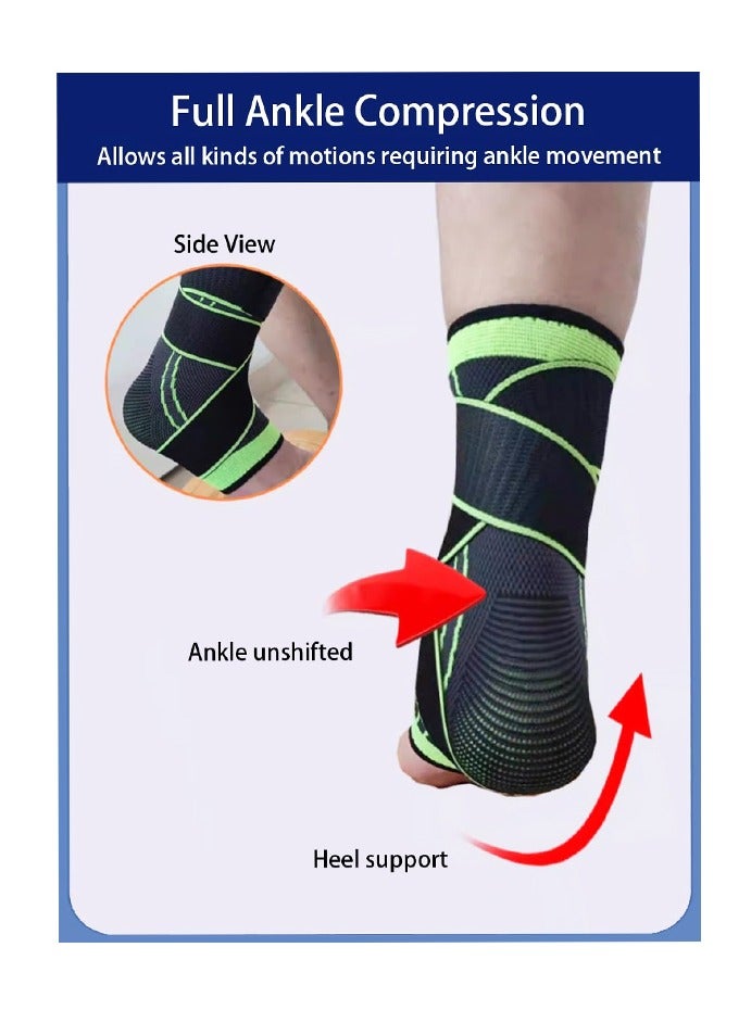 2 pcs Ankle Compression Sleeve Plantar Fasciitis Brace Plantar Fasciitis Relief, Arch Support Socks Ankle Sleeve Ankle Brace for Sprained Ankle,L - Image 4