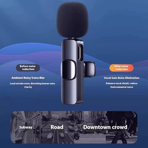 ENJOYPRO 2PCS Wireless Lavalier Microphone for iPhone, ipad, Lapel Microphone for Video Recording, Clip on Wireless Mic for Podcast, Interview, YouTube, Vlog, Live Streaming (2 Mics - Lightning, Black) - Image 3