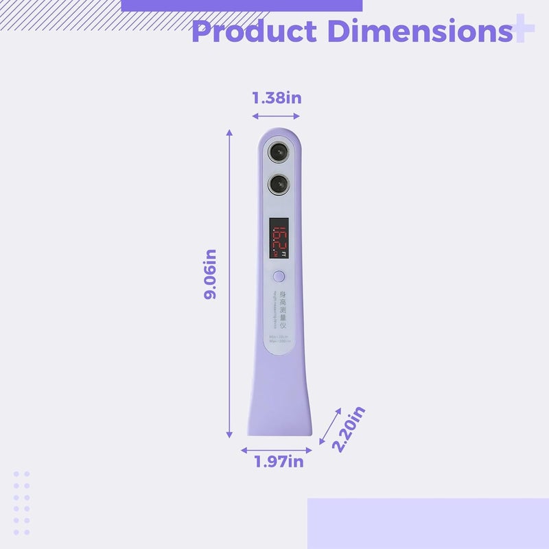 Portable Cordless Height Measuring Device, Ultrasound Stadiometer for Both Kids and Adults, 9.1 in Violet - Image 2