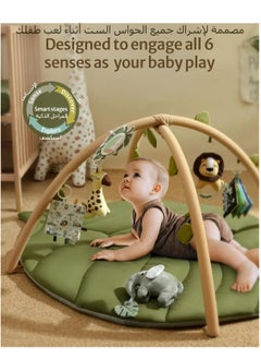 XICEN Newborn Baby Gyms & Playmats, Oversize Leaf Shaped Infants Play Mat with 6 Detachable Toys, Tummy Time Gyms Mat for Toddlers, Promote Motor Skills & Sensory Development  - Image 2