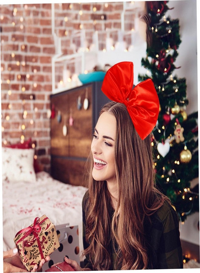 سولوستر طوق شعر كبير مزين بفيونكة، طوق شعر كبير الحجم مزين بفيونكة، طوق شعر مزين بفيونكة، إكسسوارات أزياء حفلات أعياد الميلاد والمهرجانات للنساء والفتيات - Image 4