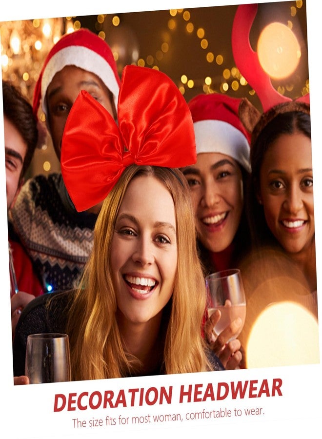 سولوستر طوق شعر كبير مزين بفيونكة، طوق شعر كبير الحجم مزين بفيونكة، طوق شعر مزين بفيونكة، إكسسوارات أزياء حفلات أعياد الميلاد والمهرجانات للنساء والفتيات - Image 5