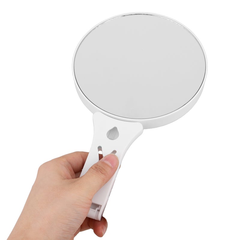 Double Sided Mirror 5x 10x Portable Handheld Makeup Mirror With Foldable Handle Travel Vanity Mirror With Stand For Makeup - Image 3